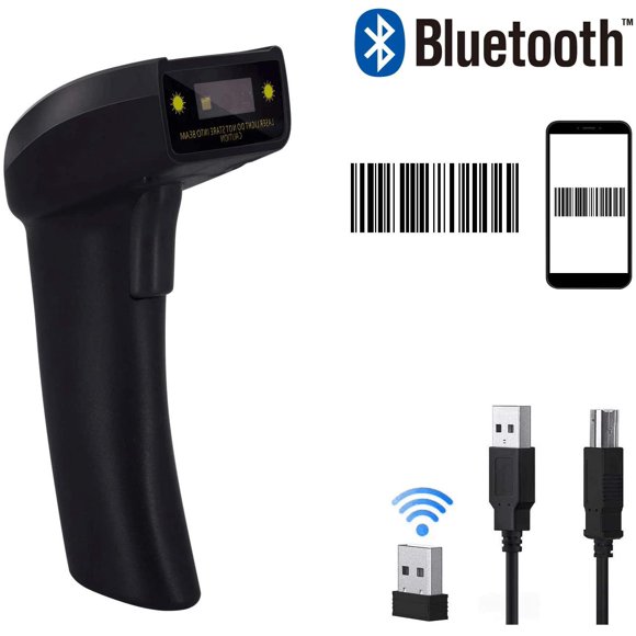 Bluetooth Wireless Barcode Scanner, Alacrity 3 in 1 USB Wired and 2.4G Wireless and Bluetooth 4.1 CCD Laser Handheld
