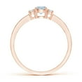 thumbnail image 2 of ANGARA Natural Classic Three Stone Aquamarine and Diamond Ring in 14K Rose Gold for Women (Size-4mm) | March Birthstone, Birthday, Anniversary, Jewelry Gift for Women | Natural Aquamarine Ring, 2 of 9