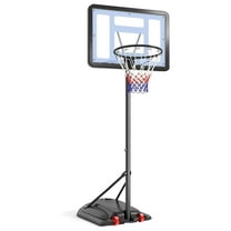 Youth Portable Basketball Hoop System Stand 7.2-9.2 ft Height-Adjustable for Indoor Outdoor w/ 2 Wheels, Fillable Base & 32in Backboard