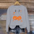 thumbnail image 2 of Chandail Sans Capuche d'Halloween pour Femme, Chandail Imprimé à Manches Longues, Col Rond, Haut Décontracté d'Automne, Mode, Confortable, Coupe Ample, Taille : L, 2 of 4