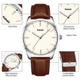 thumbnail image 2 of Men’s Quartz Watch with Large Face, Luminous Hands, Hardened Crystal Lens and Leather Strap Waterproof Water for Man | Ideal Gift for Him, 2 of 7