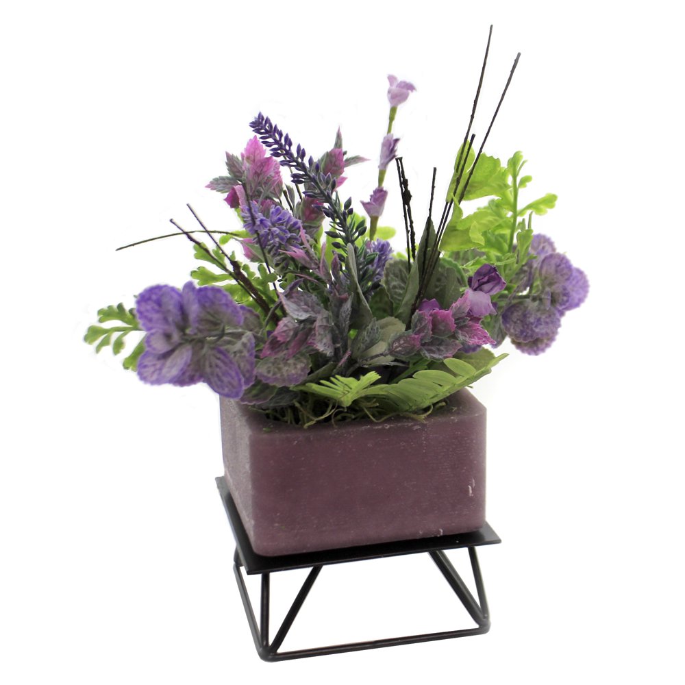 Habersham Candles LAVENDER GEO WITH STAND Wax Flameless Fgwxpt0345