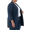 thumbnail image 6 of Wright's Women's Plus Size 3/4" Sleeve Draped Open Front Jersey Pocket Cardigan, 1X-5X, 6 of 6