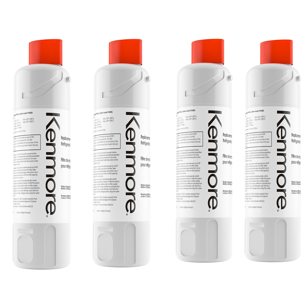 4 Pack Kenmore 9082 Water Filter Cap Replacement