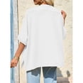 thumbnail image 2 of Women Summer Oversized T Shirt Batwing Sleeve Short Sleeve Asymmetric Hem Top Loose Waist T Shirt, 2 of 4
