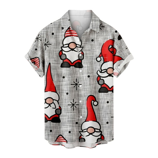 Hombres Casual Botones Playa Sin posicionamiento Estampado Turndown Camisa de manga corta Blusa Pompotops oipoqjl46218