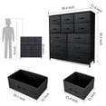 thumbnail image 6 of Dresser for Bedroom with 12 Drawers, Storage Drawer Organizer, Wide Chest of Drawers for Closet Clothing Bedroom Funiture with Storage Drawers, Wood Board, Fabric Drawers(Black Grey), 6 of 7