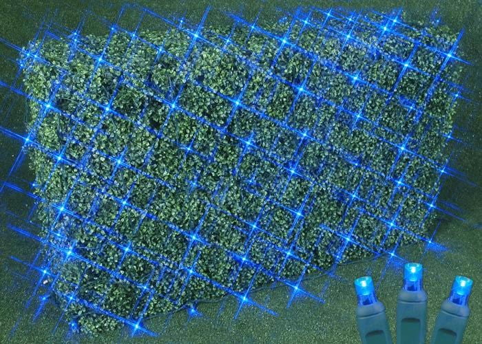 Novelty Lights 100 Blue LED Net Lights (4 FT X 6 FT), 5MM Lights, Green