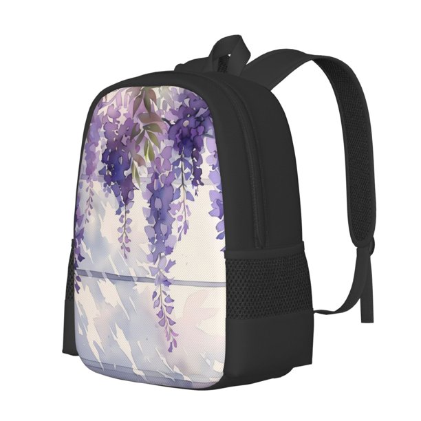 Balery Lavender Blooms Window Mochila para hombre y mujer - Tela Oxford 600D resistente - Gran capacidad, resistente al agua, ideal para la escuela, viajes y senderismo