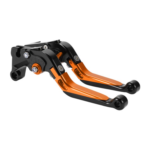 Palancas de freno y embrague cortas y largas para Yamaha MT-07 14-22, palanca de freno ajustable en 6 posiciones, aleación de aluminio, cabeza negra, mango naranja
