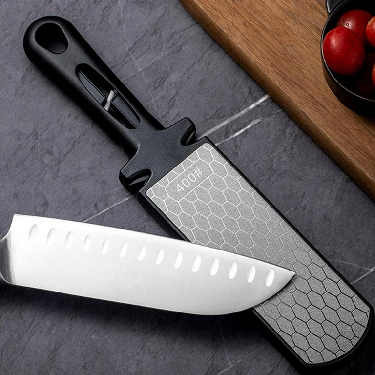 Deiss Pro Knife Sharpener with Adjustable Angle Knob - Handheld Manual Knife Sharpeners for Kitchen Knives, Scissors Sharpener, Pocket Knife