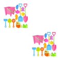 thumbnail image 3 of Naiovety Coloridos juguetes de playa de plástico - Juego de juguetes interactivos y educativos para niños Lindo fácil de limpiar Accesorios Caja cuadrada rosa 2Conjunto, 3 of 6