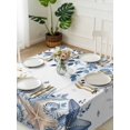 thumbnail image 3 of Blue Coastal Starfish Suqare Tablecloth - 54 x 54 Inch, Beach Nautical Shell Eucalyptus Summer Waterproof & StainResistant Tablecloth, Washable Oil-proof Table Cover for Dining/Party/Wedding/Buffet, 3 of 9
