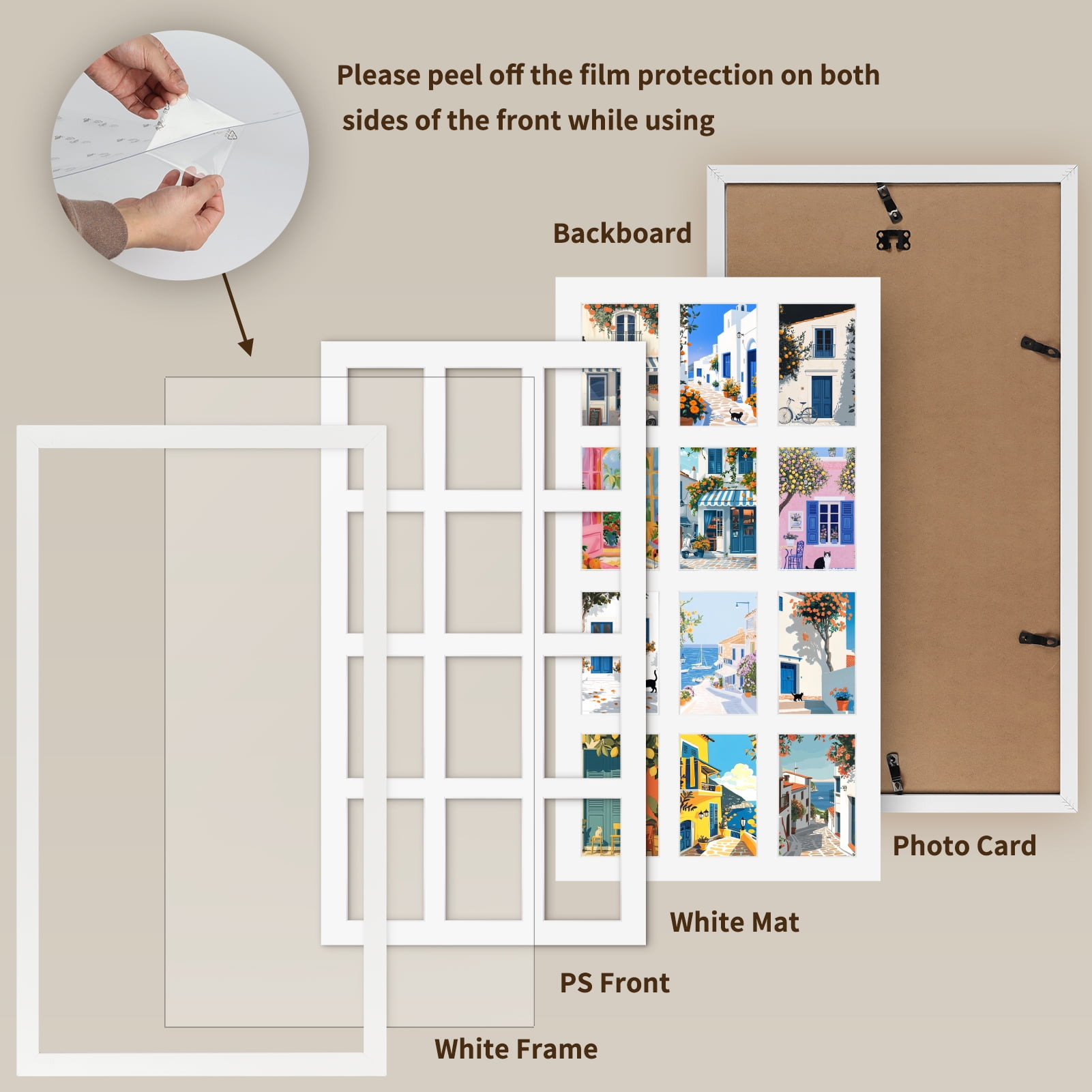 12 Opening 4x6 Collage Picture Frames,  White Photo Frames for Gallery Wall, Set of 2