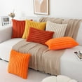 thumbnail image 6 of Pallene Faux Fur Plush Fall Throw Pillow Covers 18x18 Set of 2, Luxury Soft Fluffy Striped Decorative Pillow Covers for Sofa, Couch, Living Room, Rust, 6 of 16
