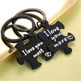 thumbnail image 3 of Black Couples Keyring, i Love You More and I Love You Most Keychain Set, His and Hers Puzzle Matching Key Chain Y1137, 3 of 5