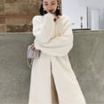 thumbnail image 2 of Cárdigan largo blanco para mujer, ropa de invierno tejida esponjosa de manga larga, suéter de cachemira, abrigo de estilo coreano cálido vintage 2024, 2 of 4