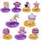 thumbnail image 1 of Centros de mesa de graduación de la clase de 2024 para decoración de mesas, adornos para fiestas (púrpura + tono dorado), 1 of 5