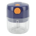 thumbnail image 2 of Picador de ajo eléctrico, Mini procesador de alimentos inalámbrico portátil Picador de ajo Eléctrico portátil azul Diseño de 3 cuchillas Capacidad de 250 mg Sin BPA PP Mini picador de verduras para el, 2 of 14
