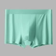 thumbnail image 2 of Naughtyhood Comfortable Underwear Mid-waist Breathable Crotch Men's Shorts Trendy Milk Silk Comfort Shorts,Green,L, 2 of 5