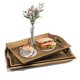 thumbnail image 1 of Juego de 3 Bandejas de Servir Grandes Con Asas - Para Desayuno, Té y Comida - Rectangular Decorativa Anidada, 1 of 9