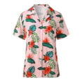 thumbnail image 4 of Women's Dressy Business Shirts Short Sleeve Collared Floral Print Casual Fashion Spring Tops Work Button Down Blouses, 4 of 6