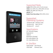 Ematic EM318VIDBL 2.4 8GB Touchscreen MP3 Video Player with Bluetooth