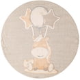 thumbnail image 2 of Unique Loom Whimsy Kids Collection Area Rug - Clement (5' 1" Round Peach Blossom/Gray), 2 of 9