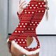 thumbnail image 1 of Pijama de una pieza de felpa esponjosa para mujer, pelele con solapa y botones, ropa de dormir para el Día de San Valentín, mono con forma de corazón, 1 of 4