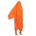 thumbnail image 4 of TiaoBug Women India Belly Dance Costume Lanterns Sleeves Top Pants Hip Scarf Head Scarf 4Pcs Orange One Size, 4 of 6