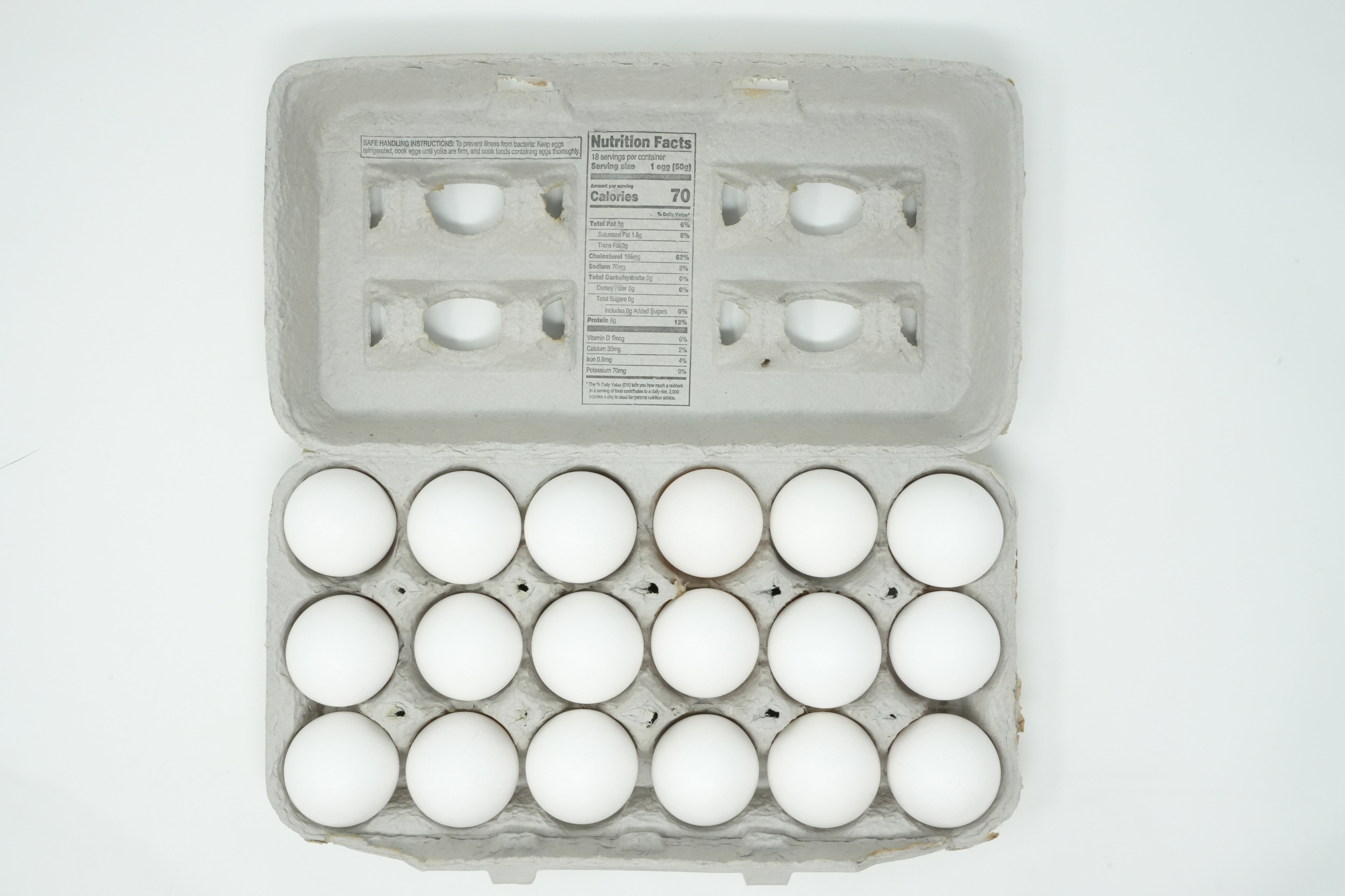 Great Value Cage-Free White Eggs, Large, 18 Count