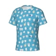 thumbnail image 3 of Yiaed Cute Healthy Teeth Print Mens Short Sleeve Tight Fit T-Shirt, Crewneck Casual Tee-Small, 3 of 5