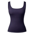 thumbnail image 6 of Women Camisole Tops Navy Camisole with Built in Bras Wide Strap Cami Tank Tops Tank Undershirts for Women, 6 of 6