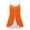 Orange, variant on Plus Size Women's 2-in-1 Spaghetti Strap Cami Top, Button Front Color Block Split Hem Sleeveless Tank 1X-3X