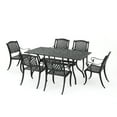 thumbnail image 3 of Bowen 7-Piece Outdoor Cast Aluminum Rectangular Dining Set, Black Sand, 3 of 10