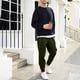 thumbnail image 4 of Pantalones largos de pana para hombre, con cordón y cintura elástica, holgados, para correr, informales, cargo, largos, de algodón y licra., 4 of 8