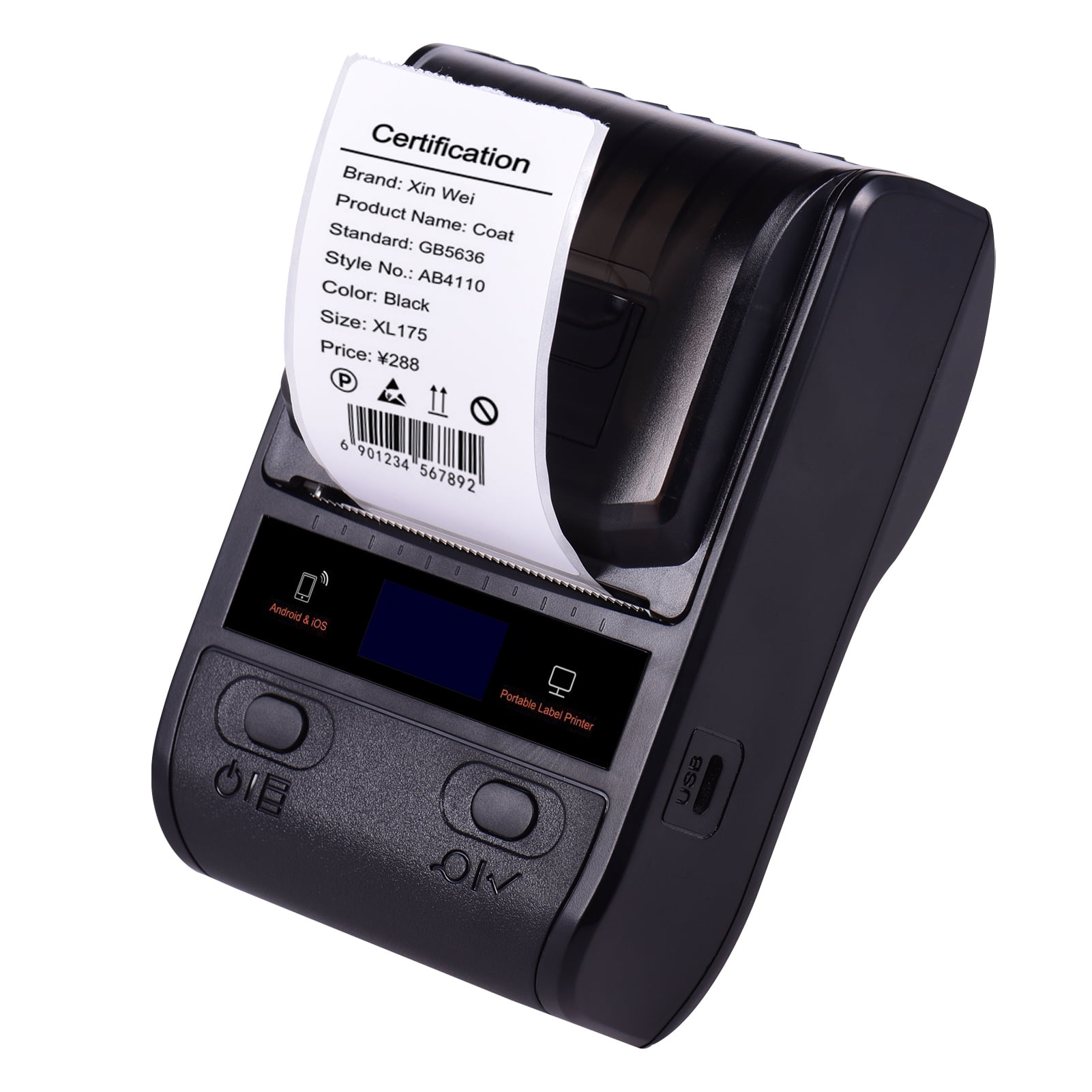 Tag ud samling vagt Tomshine DP23 57mm Portable Thermal Printer Wireless Shipping Express  Printer for Shipping Package Price Labels USB NFC BT Connection Support  ESCPOS Command 1D 2D Bar-code Address Label Compatible w - Walmart.com