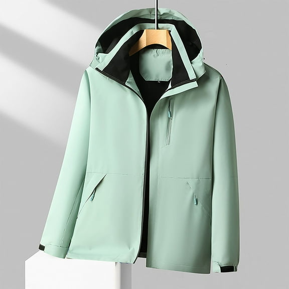 Mens Windbreaker Jackets Lightweight Men Solid-Color Fashionable Zipper Pocket Double-sided Detachable Hat Long Sleeve Hooded Casual Outwear Jacket Jackets for Men, Zip Up Jackets Men jackets