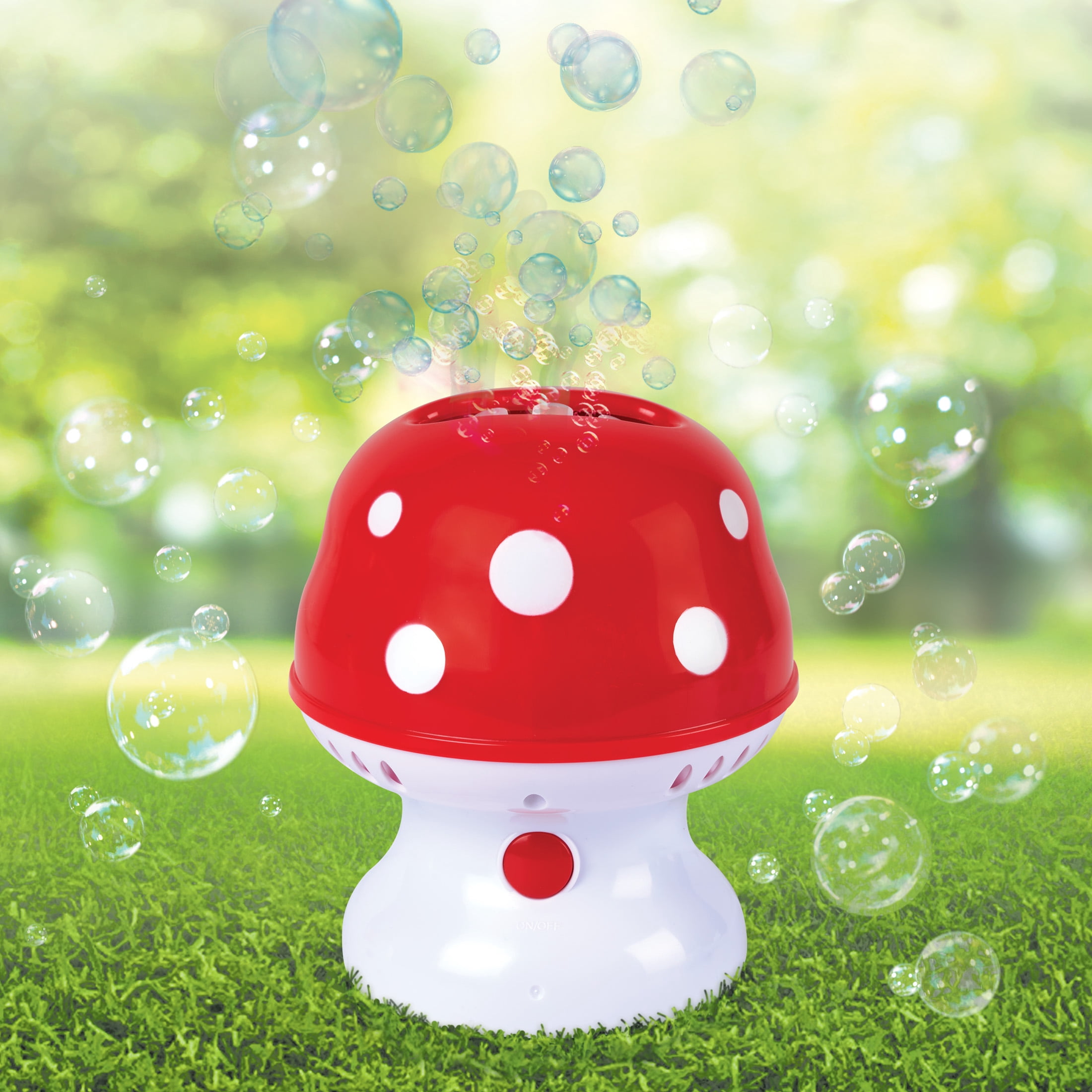 Play Day Mushroom Bubble Blower, Battery Operated, 3+