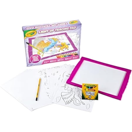 Crayola Light Up Tracing Pad Pink, Best Birthday, Holiday & Christmas Gifts for Girls & Boys, 6, 7, 8 Year Olds, Kids Toys, Light Box Art Kit for Kids