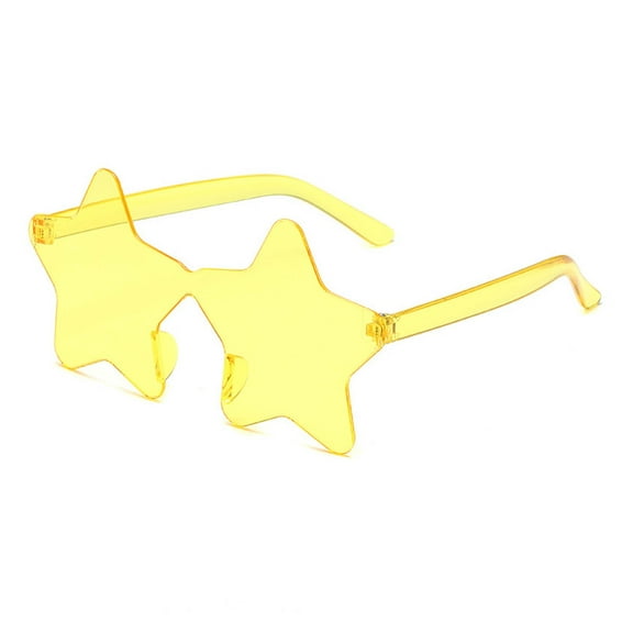 Yjdsgif Star Shape Sunglasses Star Shape Personality Sun Glasses Star Rimless Glasses for Women Men Party Best Choice