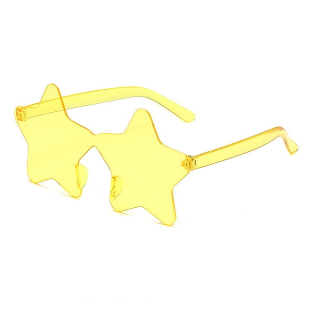 Gafas de sol en forma de estrella para mujeres hombres | Gafas de fiesta UV400 tintadas sin montura | 12 Colores de caramelos | Marco ligero rectangular | Bodas, baile, Halloween, despedidas de