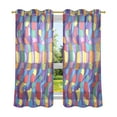 thumbnail image 6 of Yayeee Window Curtains Light Filtering 63"x42" Grommet Panel Pair Home Living Room Decor, Yellow Wavy Plaid, 6 of 7
