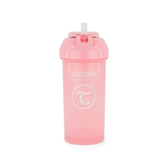 Vaso con Popote Twistshake, 360 ml, a Prueba de Derrames, Libre de BPA, +6 Meses, Rosa