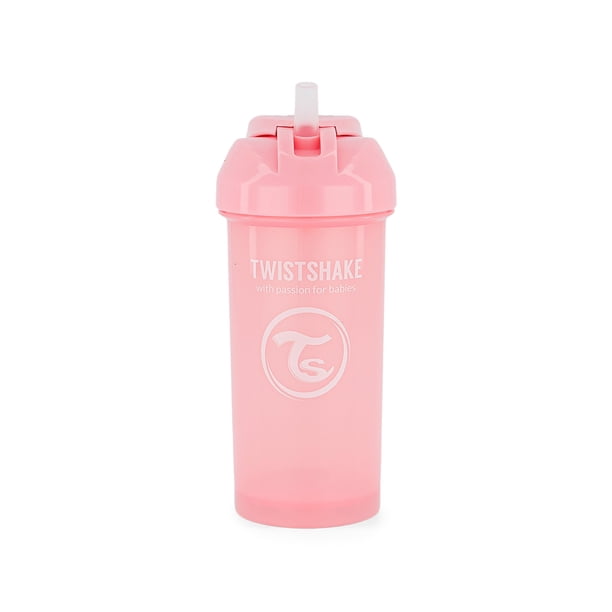 Vaso con Popote Twistshake, 360 ml, a Prueba de Derrames, Libre de BPA, +6 Meses, Rosa