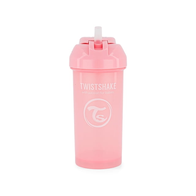 Vaso con Popote Twistshake, 360 ml, a Prueba de Derrames, Libre de BPA, +6 Meses, Rosa
