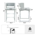 thumbnail image 4 of Sweiko Bar Stools Set for 2, 26" Upholstered Counter Height Bar Chairs, PU Leather Square Open Backrest Kitchen Island Chairs, Modern Bar stools with Metal Legs for Home Bar Pub, 4 of 8