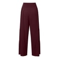 thumbnail image 6 of Womens High Waisted Wide Leg Pants with Tie Detail Patchwork Design Casual Comfortable Trendy Lounge Trousers, 6 of 7
