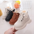 thumbnail image 2 of Kids Baby Girls Boots Spring/Autumn Single Shoes Fashion Cotton Shoes Children Boys Plush Boots Lace Up Velvet Winter Boots, 2 of 6