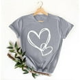 thumbnail image 4 of Posijego Womens Heart Graphic T-Shirts Round Neck Casual Summer Short Sleeve Shirt Stretchy Soft Basic Tee Cute Tops, 4 of 5